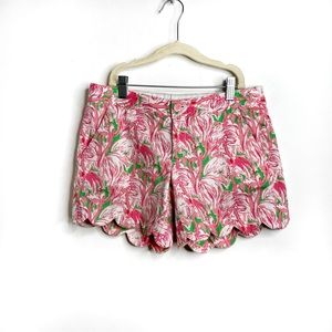 Lilly Pulitzer Buttercup Shorts, Flamingo Print Pink Colony Size 0